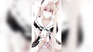 【萝莉少女】妹控福音Cosplay女仆装【小晗喵】▌妄想哥哥的大肉棒，激攻鲜嫩粉穴，哥哥快插进来，好大，好粗