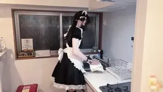 鸡教练-女仆家政服务，黑丝过膝袜猫系女仆上门，色色的隐藏菜单让人欲罢不能满足所有幻想