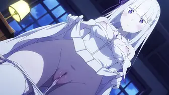 爱蜜莉雅 纯白巨乳精灵美女的第一次初夜性体验 被大肉棒无套温柔抽插中出