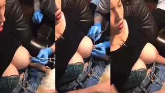 奶头穿刺 看着都爽 穿好了回去戴铃铛做一条响铃铃的母狗