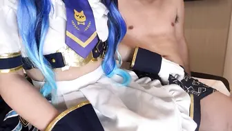 日韩 コスティック＋ 同人圈手套手交天花板 美少女Cosplay 润滑狂撸榨精到空